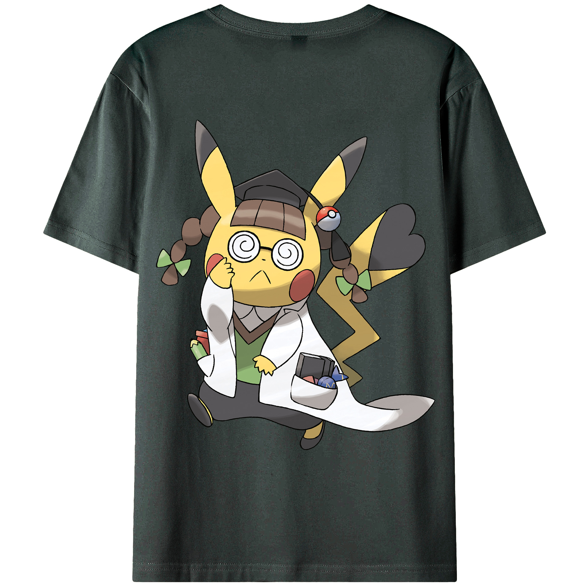 （画像用） ポケットモンスター Pokémon 綿100％ メンズ半袖Tシャツ（バックプリント） 通気性
